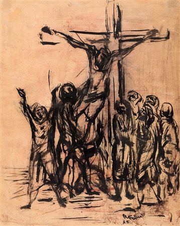 AGENORE FABBRI 1911 - 1998 Senza titolo, 1945 Tecnica mista e inchiostro su...