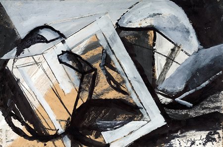 GIUSEPPE SPAGNULO 1936 - 2016 Senza titolo, 1965 Tecnica mista su carta, cm....