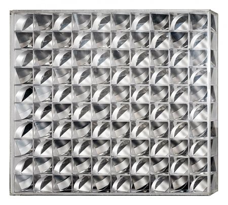 ALDO BOSCHIN 1942 Pu 2 AL, 1972 Assemblaggio, 100 cubi in box di plexiglass...