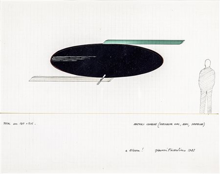 GIANNI PIACENTINO 1945 Abstract combine (horizontal oval, bars, propeller),...