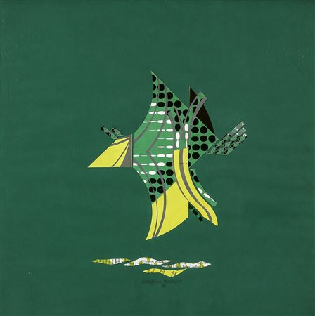 MARTINO GEREVINI 1933 - 2010 Senza titolo, 1986 Collage su carta, cm. 40 x 40...