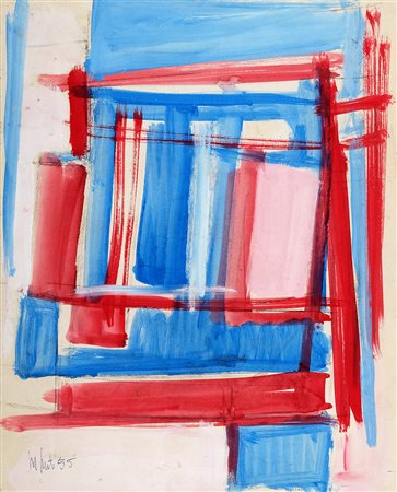 MARIO NUTI 1923 - 1996 Composizione, 1955 Tempera e carboncino su carta...