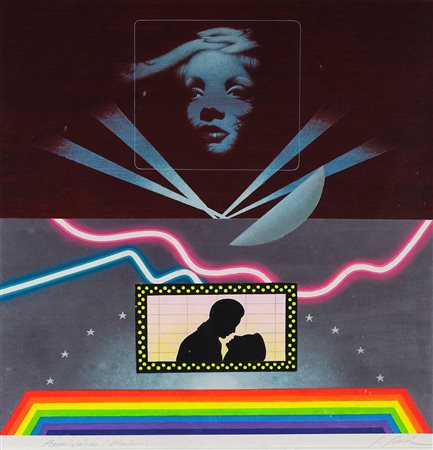 SERGIO SARRI 1938 Apparizione (Marlene), 1999 Acrilico su cartone, cm. 51 x...