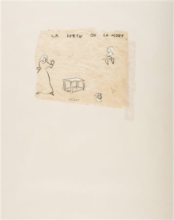 ERNESTO TATAFIORE 1943 La vertu ou la mort Tecnica mista e collage su carta,...