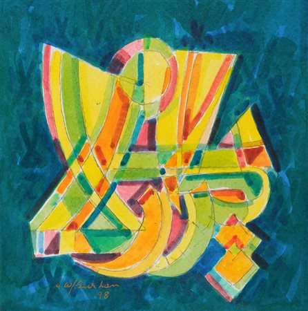 SAMI BURHAN 1929 Graziella, 1998 Tecnica mista e acquerello su carta, cm. 28...