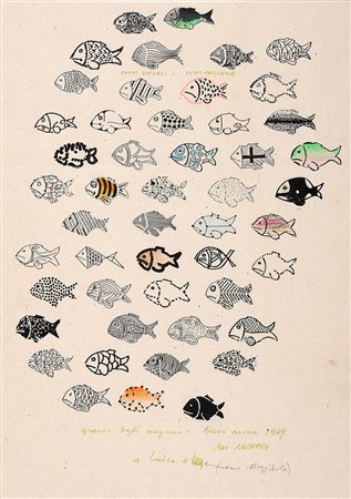 BRUNO MUNARI 1907 - 1998 Tutti diversi - tutti assieme, 1989 Tecnica mista su...
