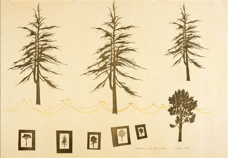 BRUNO MUNARI 1907 - 1998 Walzer tra gli alberi, 1982 Pennarelli su stampa,...