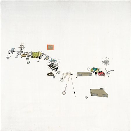 GIANNI EMILIO SIMONETTI 1940 Se misurati sono due tsci, 1966 Tecnica mista su...