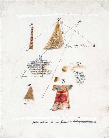 MAGDALO MUSSIO 1925 - 2006 Senza titolo Tecnica mista e collage su tela...