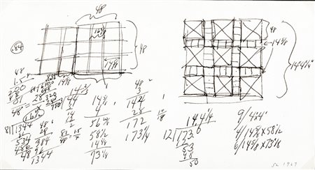 SOL LEWITT 1928 - 2007 Working Drawing for Structural Work, 1967 Inchiostro...
