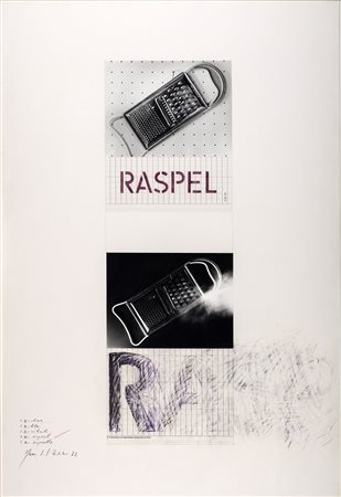 HERMANN ESRICHTER 1939 Raspel, 1972 Tecnica mista e collage su carta, cm. 95...