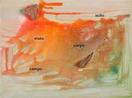 UGO CARREGA 1935 Senza titolo, 1971 Tecnica mista e collage su tela tamburata...