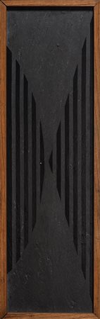 ELIO MARCHEGIANI 1929 Grammature di non colore nero (incontro), 1977 Lavagna,...