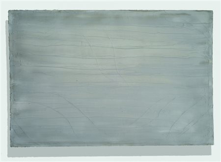 ENZO CACCIOLA 1945 9 - 9 - 75, 1975 Cemento su tela, cm. 100 x 150 Firmato e...