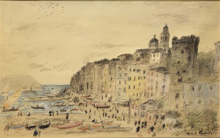 Cascella Michele Veduta di Portovenere 1956 Acquerello 60x37