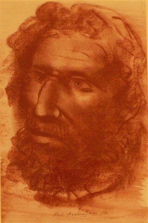 Pietro Annigoni Sanguigna 27,5x19 autentica dell'artista su foto