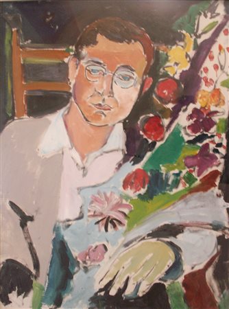 Sante Monachesi olio su tela 60x80 1940 provenienza la barcaccia Roma