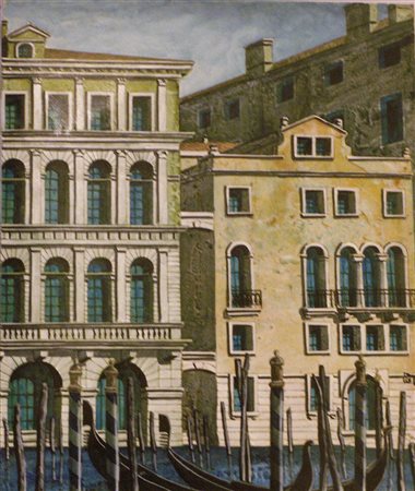 Antonio Caputo Palazzo Moro olio su tela 50x60 autentica dell'artista su foto