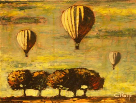 Claudio Rolfi olio su tela 30x40 autentica dell'artista su foto