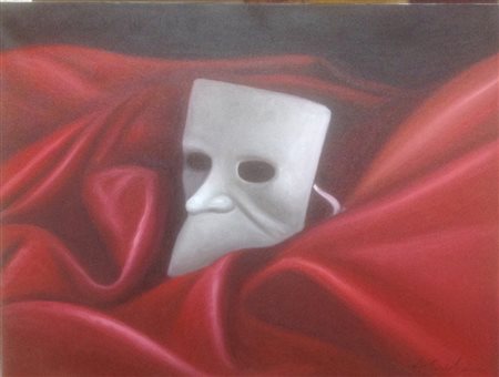 Antonio Sciacca La Bauta olio su tela 60x80 autentica dell'artista su foto