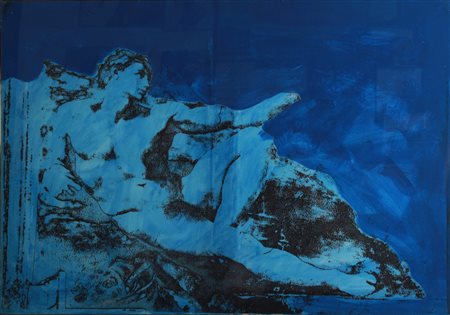 Tano Festa Michelangelo Riporto fotografico su tela 70x100 del 1986 autentica...