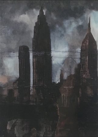 Luca Pignatelli New York olio su tela 60x80 autentica dell'artista su foto