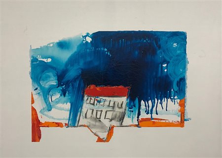 Mario Schifano Casa sola Smalto su tela 90 x 116 archivio n° 9318 del...