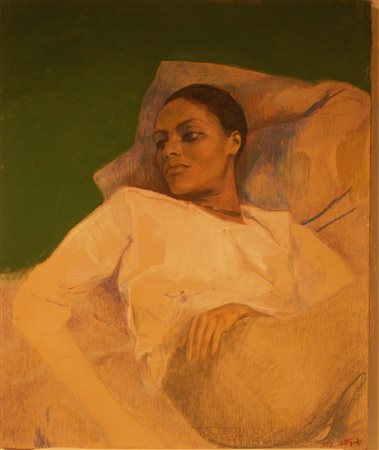 Ugo Attardi Melba 1972 olio su tela 115x95 autentica archivio