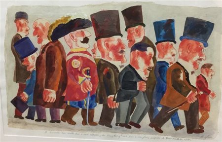 Franz Borghese acquerello 50x70 autentica Santerasmo