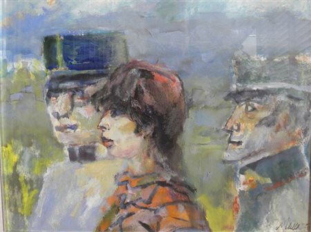 Mino Maccari Figure olio su tela 33x43 archivio n° 5129