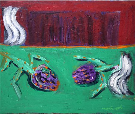 Bruno Cassinari olio su tela 50x60 del 1988 autentica dell'artista su foto