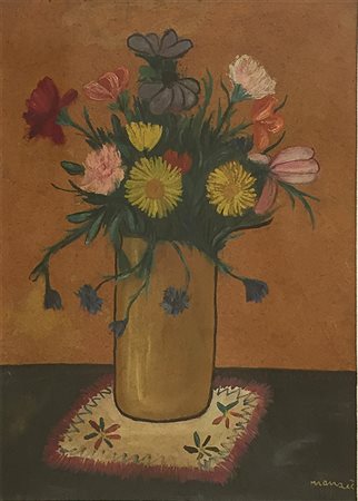 Giacomo Manzù Vaso di fiori 1931 olio su tavola 47 X 35 provenienza...