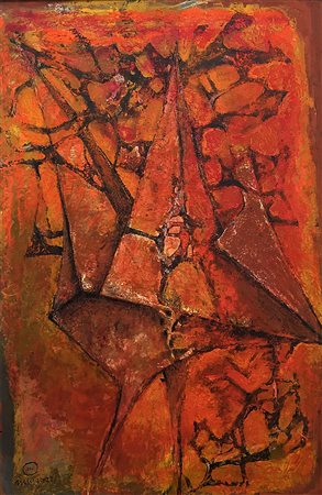 Luciano Minguzzi senza titolo 1953 olio su tela 92x62 provenienza collezione...