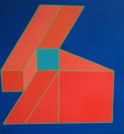 Achille Perilli olio su tela 50x50 del 2006 autentica su foto