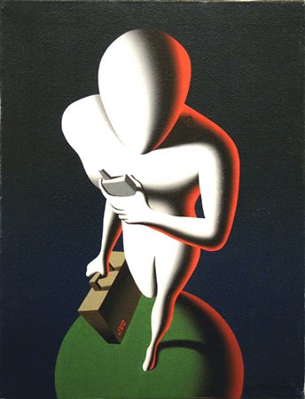 Mark Kostaby OLIO su tela cm 45,7x61 the new world anno 2002 autentica...