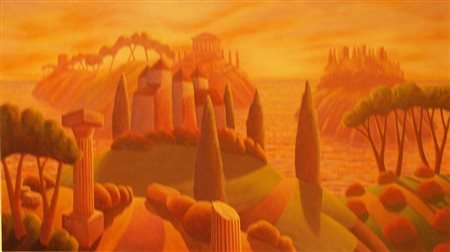 Luca Dall'Olio olio su tela 140x80 autentica dell'artista su foto