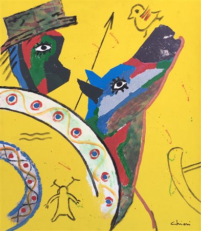 Giorgio Chiesi olio su tela 70x80 autentica dell'artista su foto