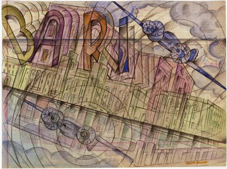 Bonetti Uberto Bari Aeropittura tecnica mista 20x27,5pubblicate