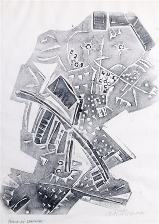 MASTROIANNI UMBERTO (Fontana Liri 1910 - Roma 1998) "Senza titolo" Litografia...