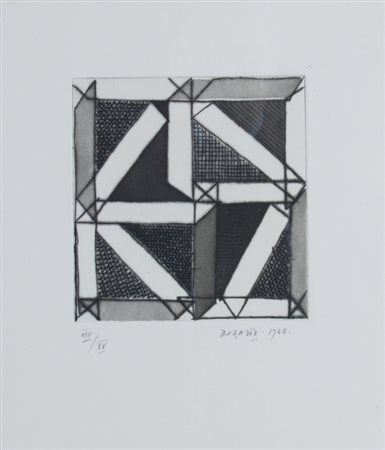 DORAZIO PIERO (Roma 1927 - Todi 2005) "Senza titolo" 1968 Litografia su carta...