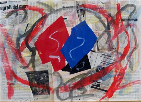 CARMASSI ARTURO (Lucca 1925) "Senza titolo" 1978 Tecnica mista e collage su...