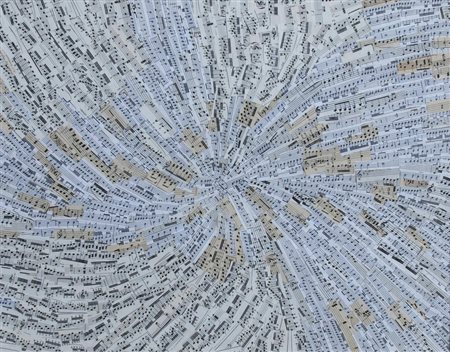 CARMASSI ARTURO (Lucca 1925) "Serenata - la pepita americana" Collage su tela...