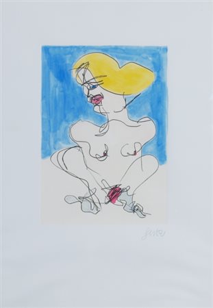 FESTA TANO (Roma 1938 - Roma 1988) "Figura" Incisione e acquarellata a mano...