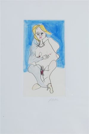 FESTA TANO (Roma 1938 - Roma 1988) "Figura" Incisione e acquarellata a mano...