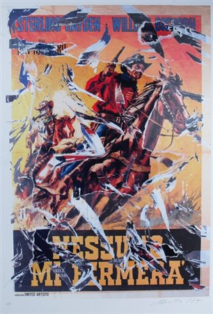 ROTELLA MIMMO (Catanzaro 1918 - Milano 2006) "Nessuno mi fermerÃ " Litografia...