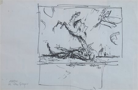 FRIGERI LANFRANCO (Quingentole 1920) "Disegno per San Giorgio" 1955 China su...