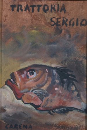 CARENA FELICE (Cumiana 1879 - Venezia 1966) "Pesce" Olio su tavola cm. H:...