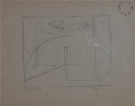 SOLDATI ATANASIO (Parma 1896 - Parma 1953) "Senza titolo" anni '40 Matita su...