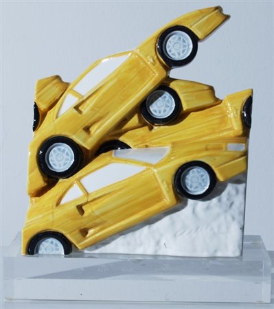 ARMAN FERNANDEZ (Nizza 1928 - Nizza 2005) "F40" 1999 Ceramica gialla cm. H:...