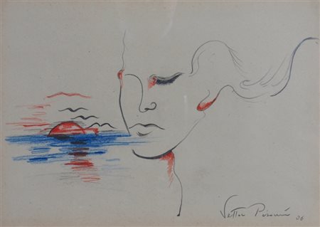 VETTOR PISANI "Senza titolo" 2006 Tecnica mista su carta cm. H: 21.00 L:...